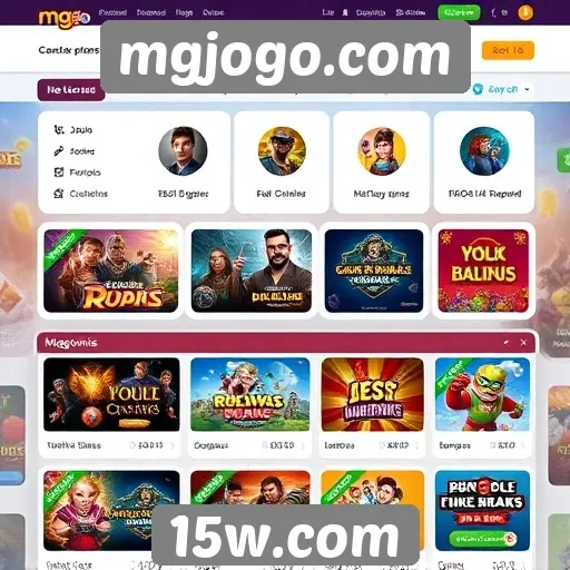 Interface do usuário do site mgjogo.com